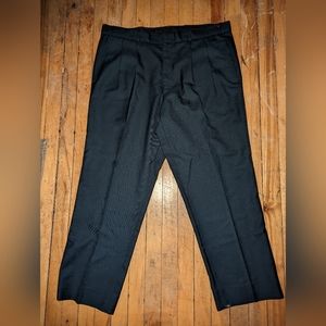dark green pleated dress pants